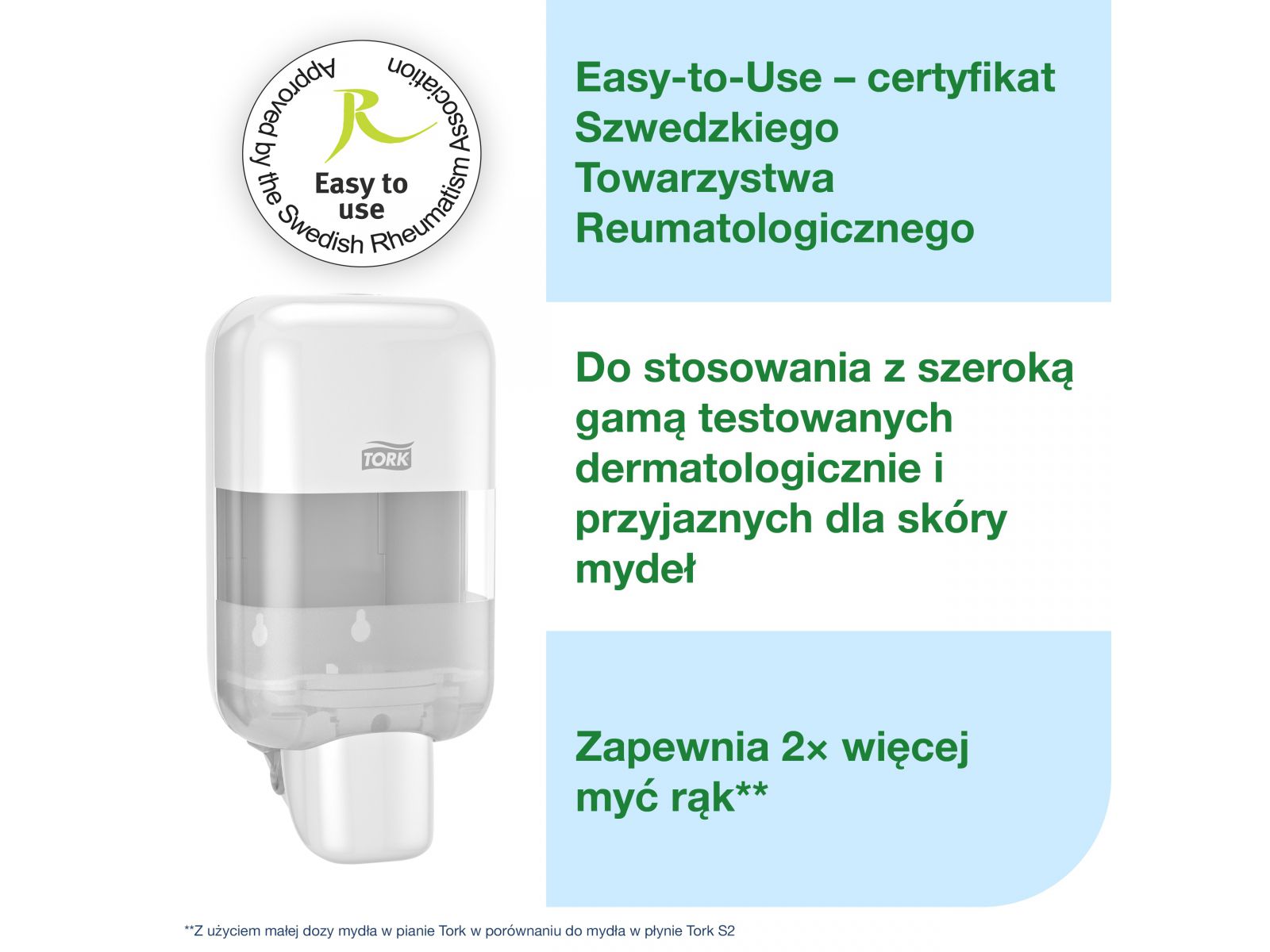 Dozownik mydła pianki MINI S5 TORK 565200 WHITE 525 ml